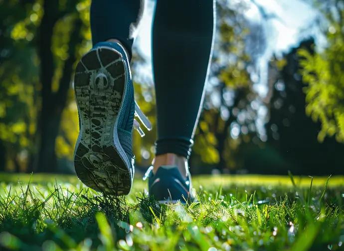 jogger läuft durchs gras